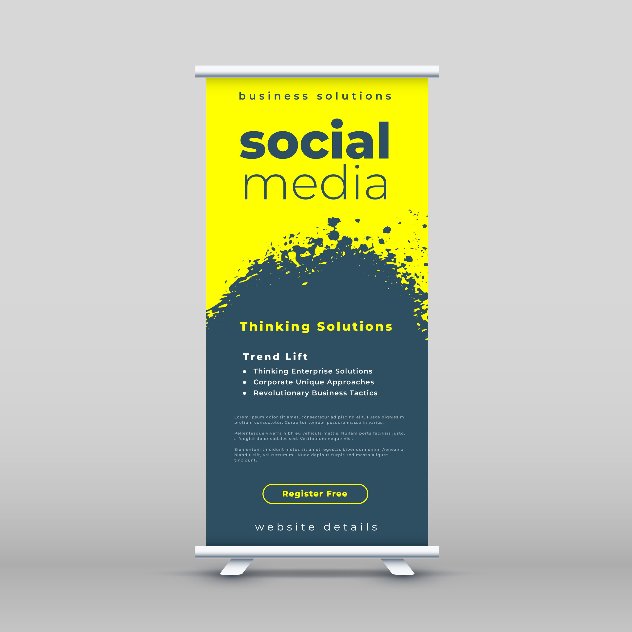 roll up standee cover page template for business promotion
