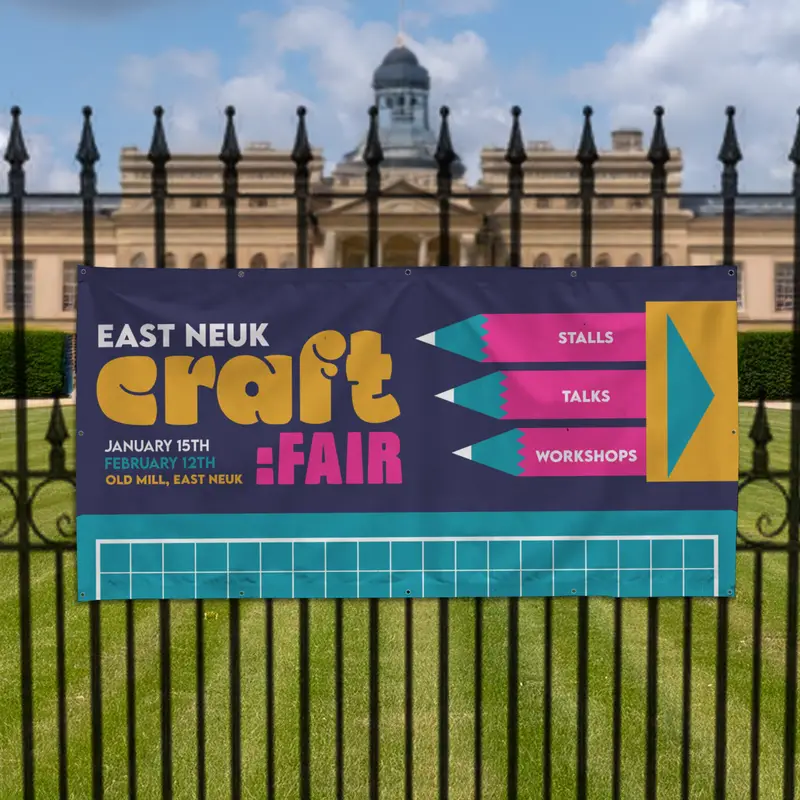 PVC Free Banner - Context Flat Iron Fence Fancy Building - East Neuk Craft Fair