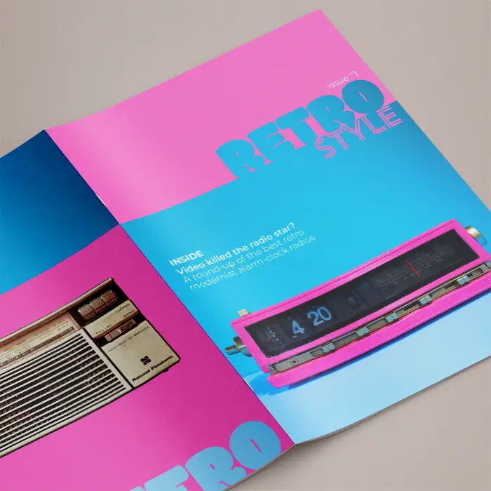 Saddle Stitched Booklet - face down with staples visible